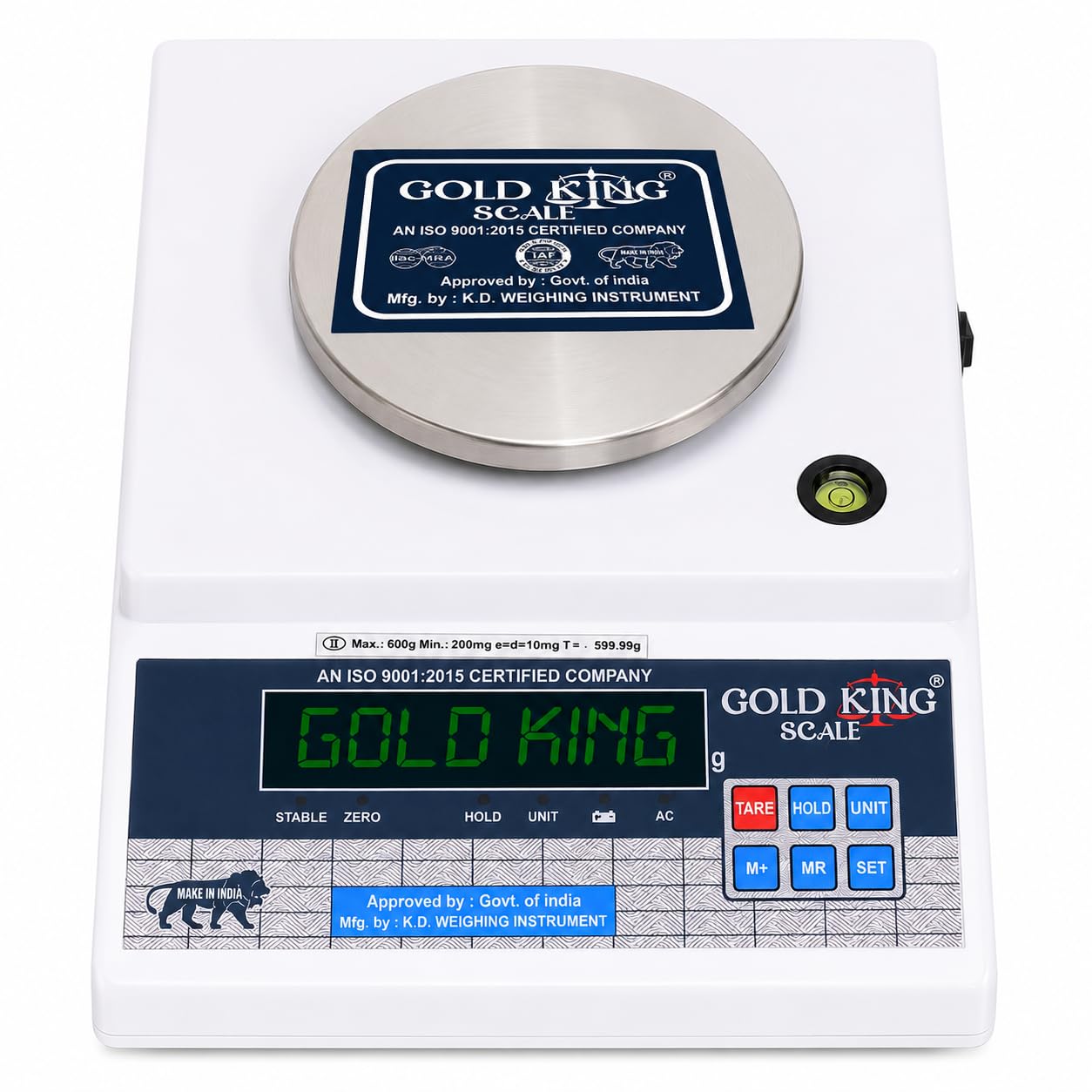 GOLD KING SCALE Weight Machine Digital Analytical Balance– 600g Capacity, 10mg Accuracy, Precision Weighing for Laboratory, Jewelry, Kitchen | Electronic Weighing Scale