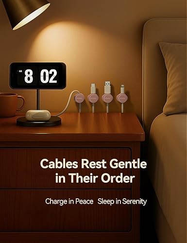 Miniatura 7 de FLYLEAD - Paquete de 8 clips magnéticos de silicona para cables 0.315 in más anchos accesibles Gestión de cables de escritorio, soporte de cable de