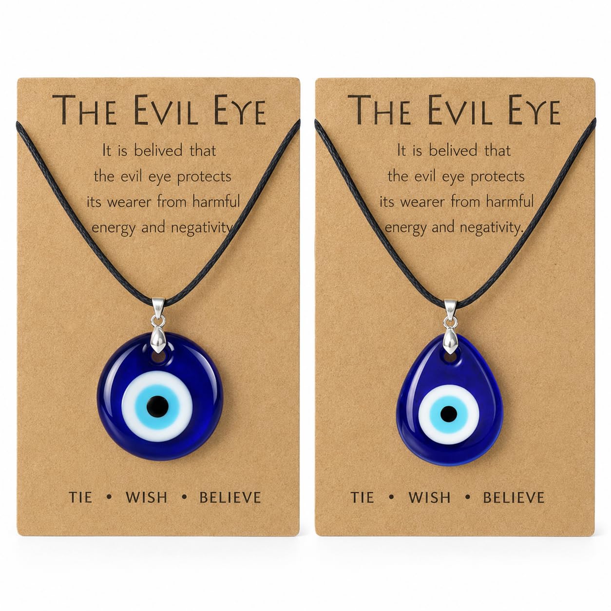 Evil Eye Necklace,Blue Turkish Glass Leather Rope Evil Eye Necklace for Women Men Lucky Protection Necklace Jewelry-image-39
