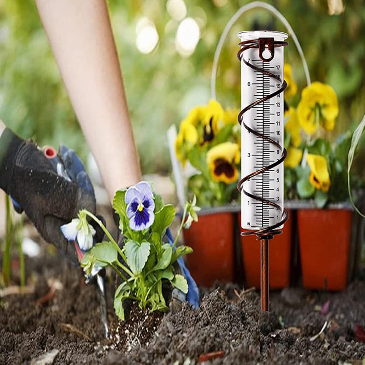 DOITOOL 4 Stück Regenmesser Glasrohr mit Skala Präziser Messzylinder aus Glas für Garten und Außenbereich Transparent Robust und Einfach Ablesbar