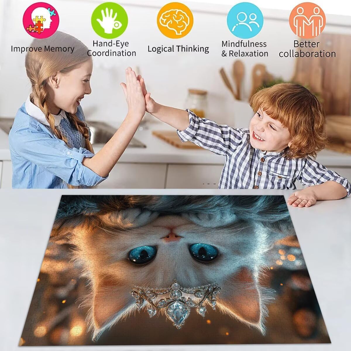 Puzzle Erwachsene 2000 Teile Katze Tier Educa Jigsaw für Kinder ab 8 Jahren Mädchen Jungen, Erwachsene Impossible Klassische Puzzles Schwer, Anspruchsvoll Spielspaß, Als Familienspiel 70x99cm t-654