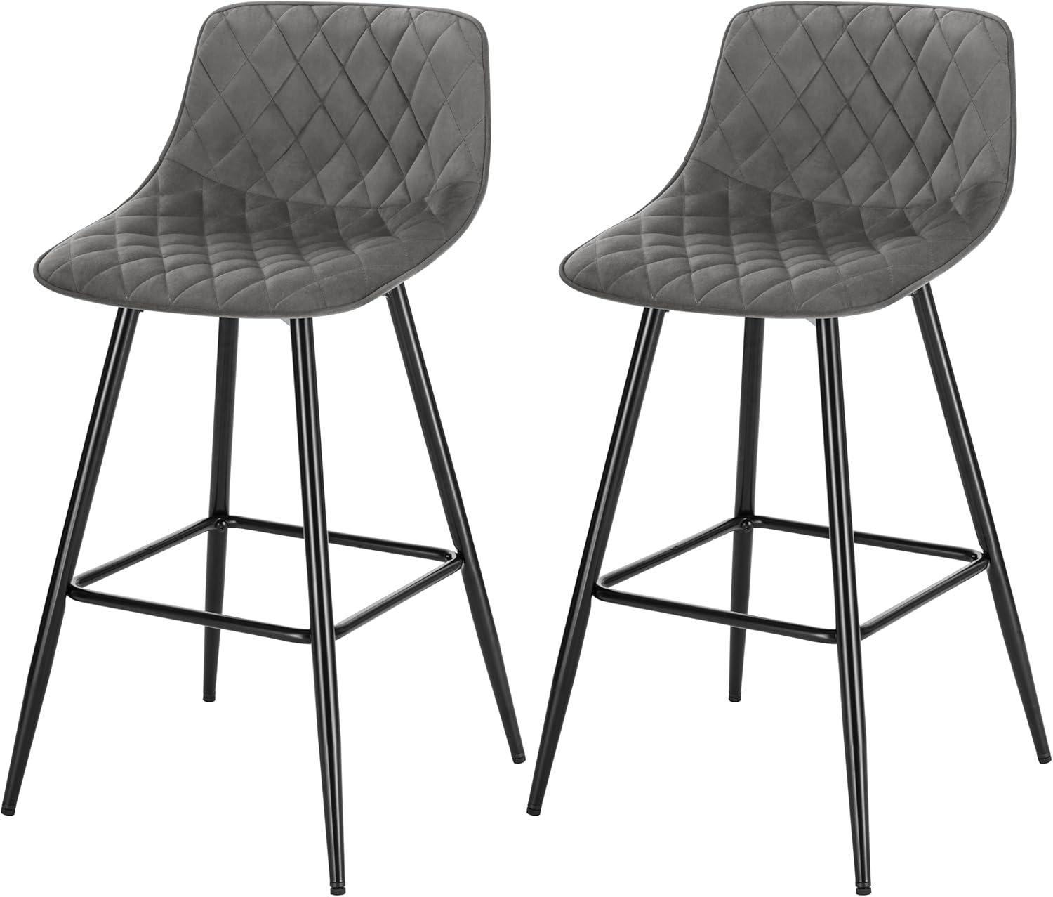 WOLTU Bar Stools Set of 2 PCS Soft Velvet Seat Breakfast Bar Counter