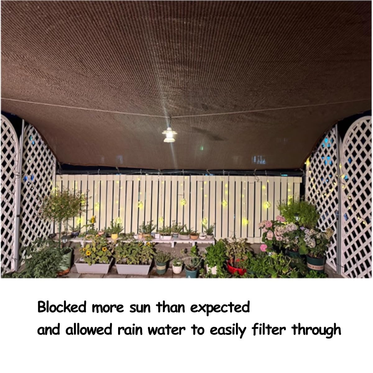 Tela de malla transpirable con 90 % de protección UV, para balcón, jardín y césped, fácil de colgar, 6 x 10 m, solución de parasol