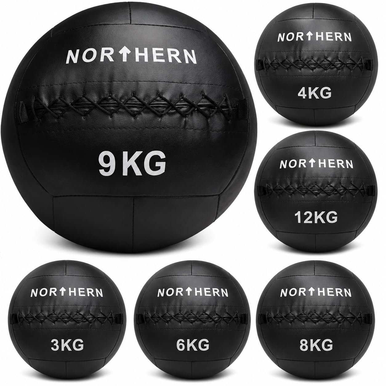 LIFTS AND GRAVY NORTHERN Medicine Wall Ball for Exercise - No-Bounce Weighted Ball for CrossFit, Strength Training & Home Gym available in 3kg, 4kg, 5kg, 6kg, 9kg, 12kg