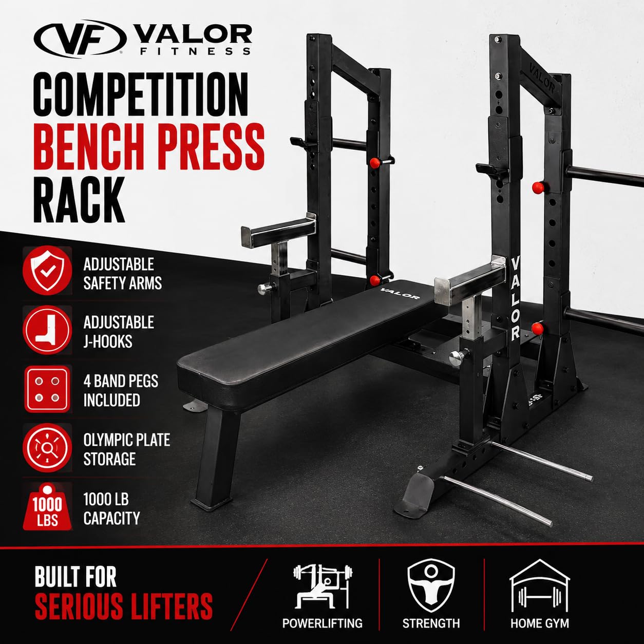 Amazon.co.jp: Valor Fitness 競技用ベンチプレスラック スポッター