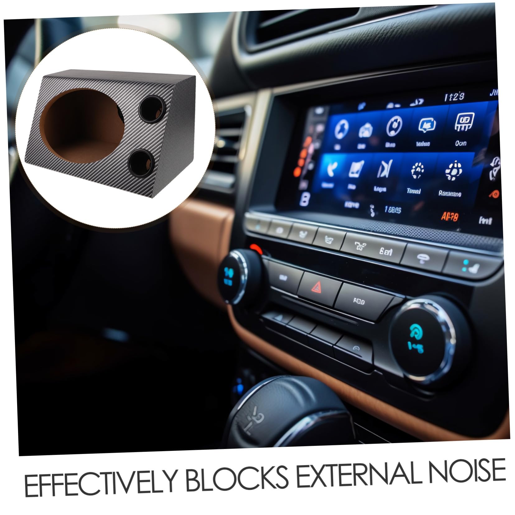 Housoutil Caja Trapezoidal de Madera para Altavoces de Coche Revestimiento de PVC, Diseño Preciso y Tecnología de Aislamiento de Ruido para Vehículo y Hogar