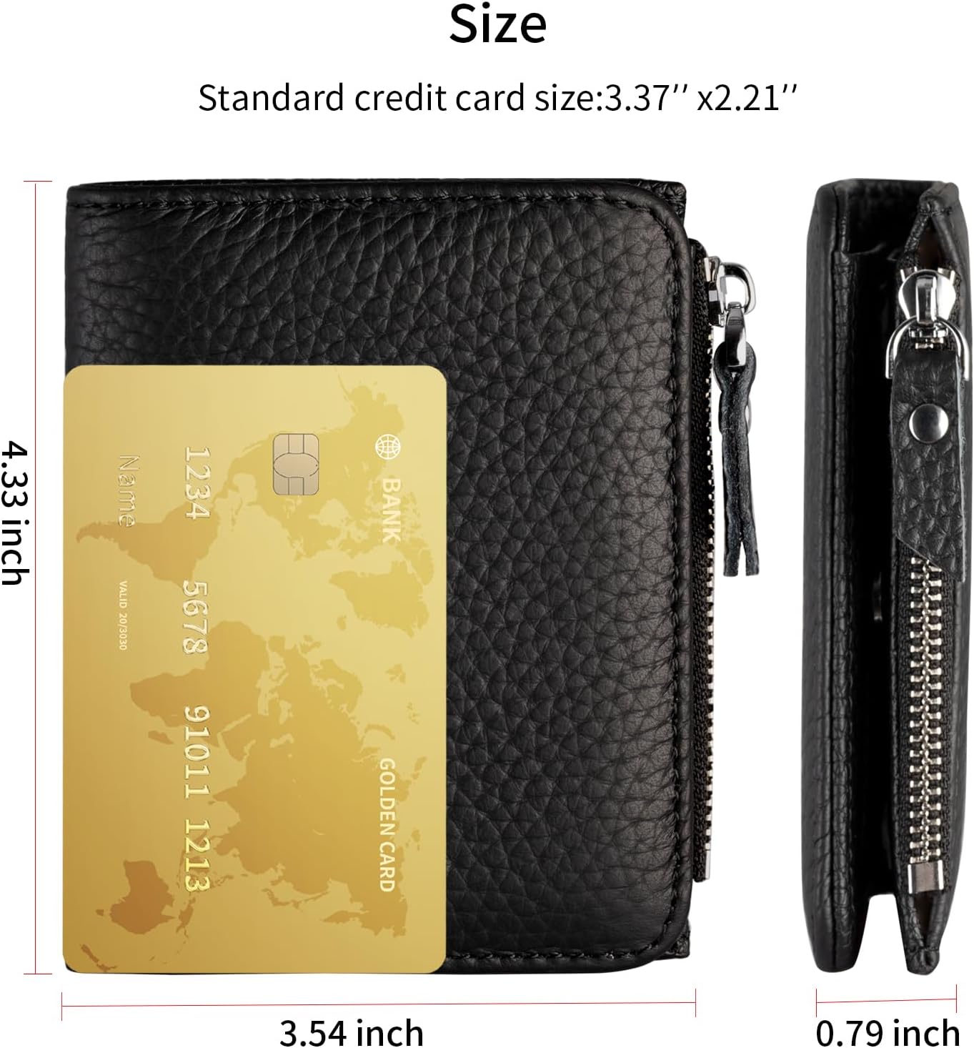 Small Wallet Women Soft Leather RFID Blocking Card Holder with Zipper Pocket Bifold... - Image 7