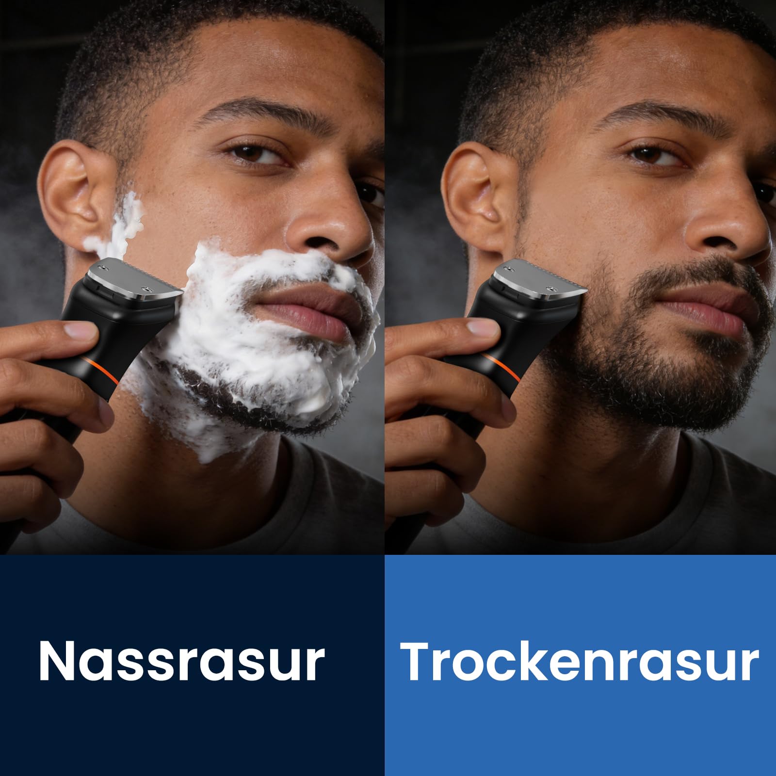 MAXGROOM 6 in 1 Barttrimmer, Elektrischer Bartschneider Herren mit Magnetischen Schneideinheit, 120 Min Akkulaufzeit Beard Trimmer, IPX6 Wasserdicht Bartrasierer Leicht zu Reinigen, Type-C