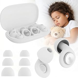 Ear Plugs for Sleeping Noise Cancelling,Ultra-Comfy Noise Reduction for Side Sleepers,Reusable Silicone Earplugs for Snoring Blocking,Hearing Protection for Concerts,Shooting & Travel(White，Classic)