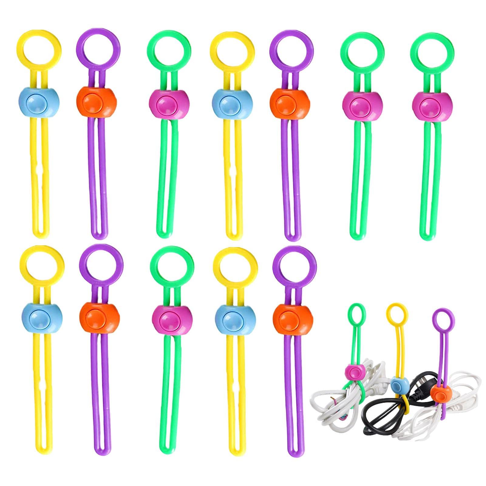 Bexdug 1 2 Pcs Multi-Purpose Sealer, Reusable Cable Ties, Wire Straps, Adjustable Multi-Purpose Cord Ties, Cord Organizer,Bag Clips Food Clips