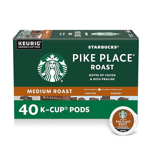 Starbucks K-Cup Coffee Pods, Pike Place Roast, 40 Count