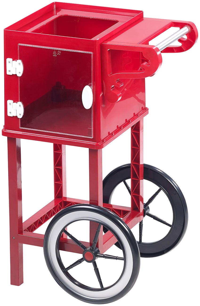 Rosenstein & Söhne Zubehör zu Popcorn Gerät: Rollwagen im Retro-Design für Popcorn-Maschine "Movie", rot (Profi-Maschine, süßes, Topf)