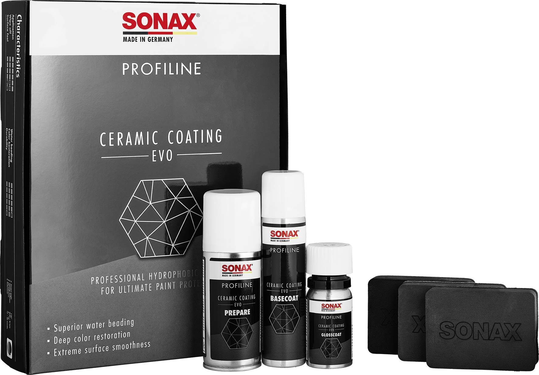 SONAX PROFILINE CeramicCoating CC Evo Komplettset zur keramischen Langzeitversiegelung von Lacken | Art-Nr. 02379410