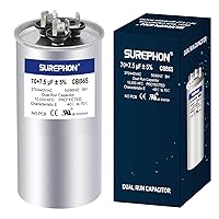 Vista 26 de 40+5 uF 40/5 MFD ±5% 370V/440VAC Condensador de Arranque y Funcionamiento Dual CBB65B Funciona para Motor de Ventilador de Unidad de Aire