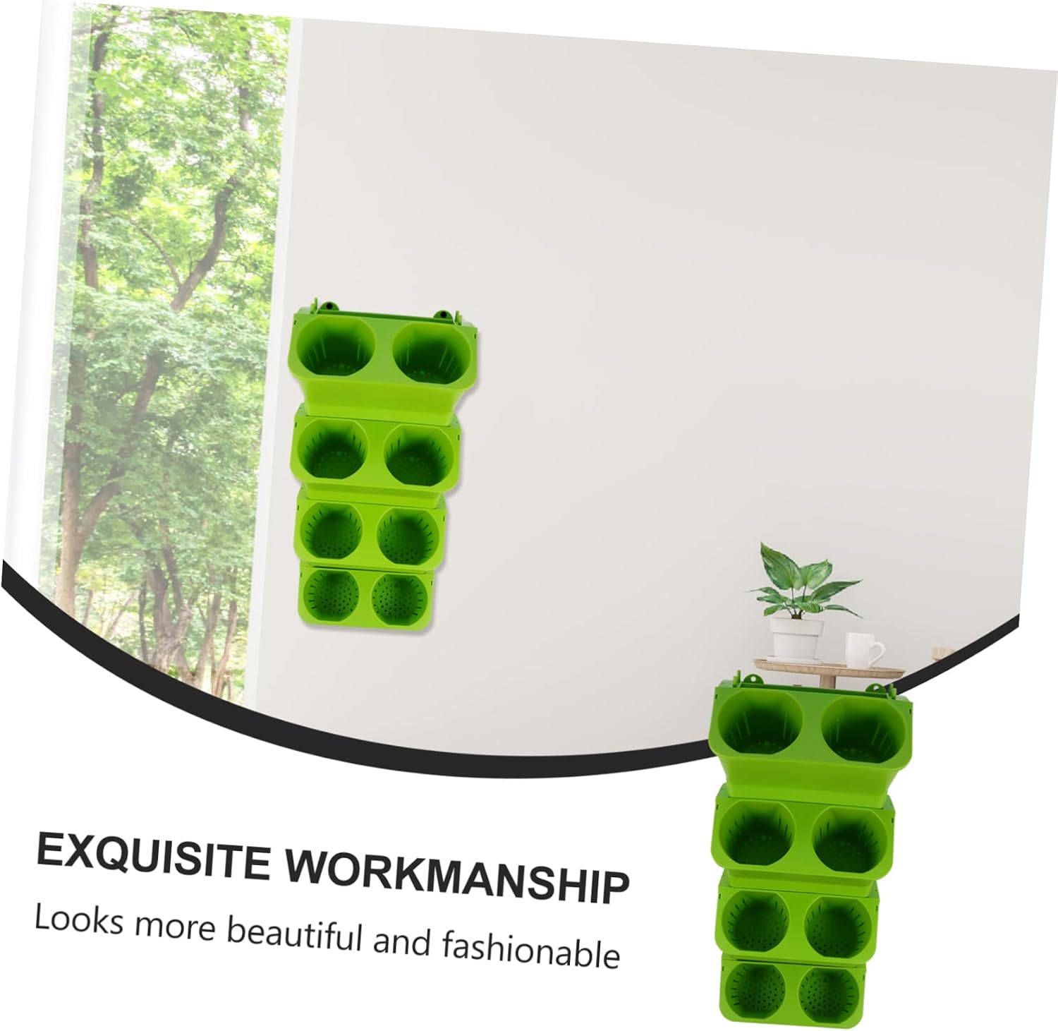 Mipcase 4Pcs Vertical Wall Planter Self Watering Flower Pot Creative Decor for Balconies Patios Yards with Drainage Lightweight and Easy to Hang