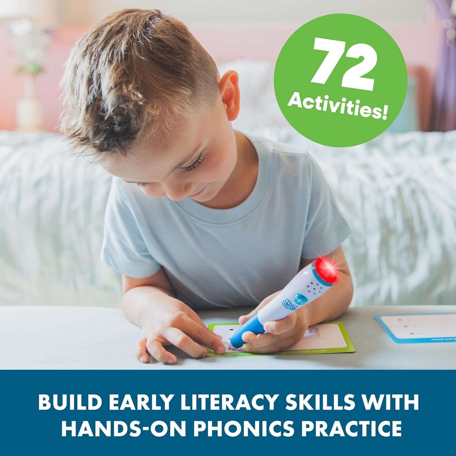 Educational Insights Hot Dots Beginning Phonics Set - Preschool and Kindergarten Flash Cards with Interactive Pen, Preschool Learning Activities, Learn to Read Activity for Kids Ages 3+