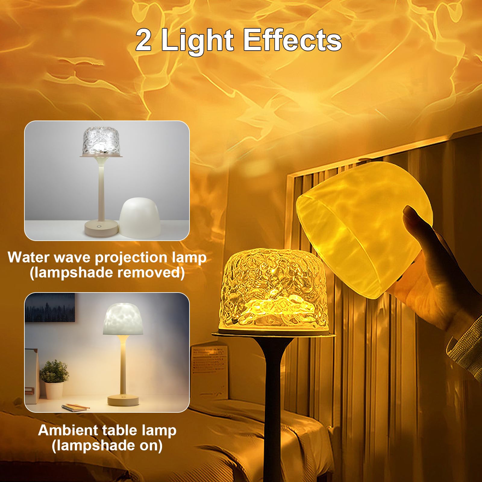 Lampada da doccia - Lampada da bagno impermeabile con proiettore di onde oceaniche a 16 colori, luce da doccia ricaricabile con controllo touch e telecomando, per bagno/vasca/camera da letto