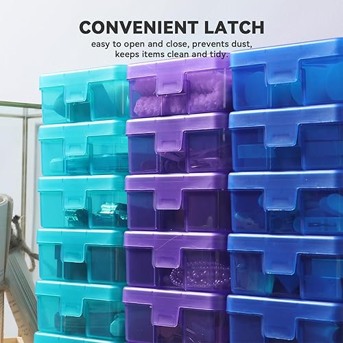 Miniatura 4 de Novelinks - Paquete de 18 unidades de pequeños contenedores de almacenamiento de plástico transparente, cajas y organizadores de almacenamiento para