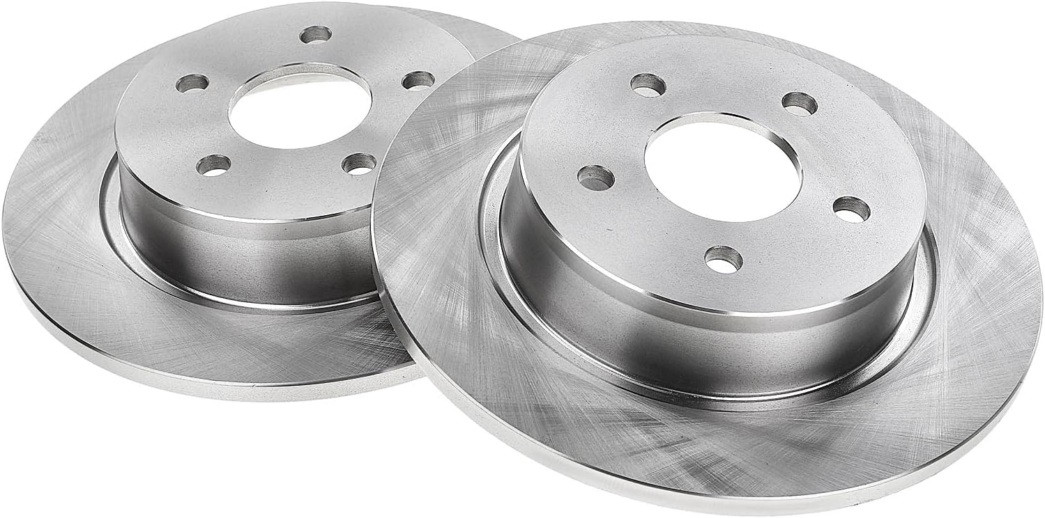 A-Premium 11.02 inch (280mm) Rear Solid Disc Brake Rotors + Ceramic Pads Kit Compatible with Select Ford Models - C-Max CMax 2013-2018, Escape 2013-2016, Transit Connect 2014-2018, 6-PC Set