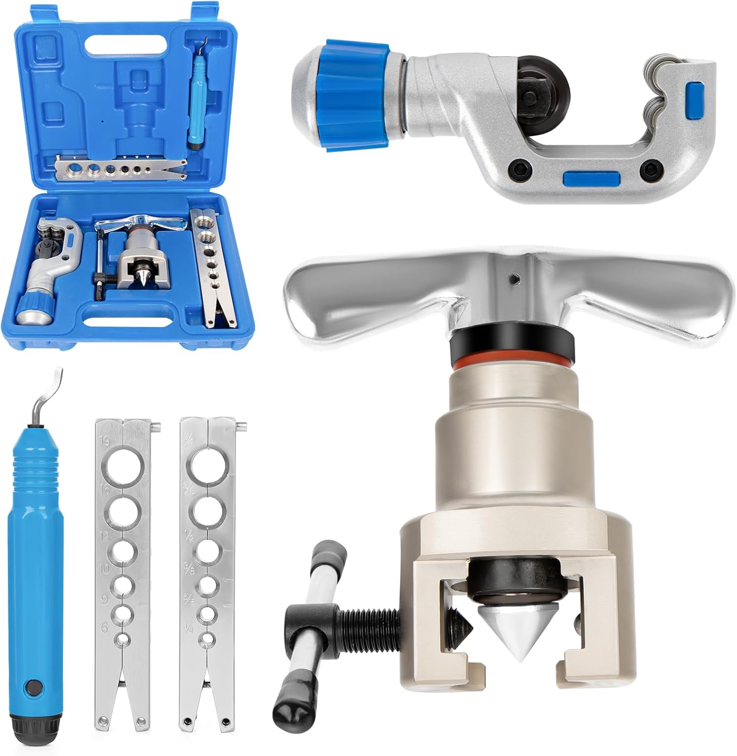 HVAC Flaring Tool Kit 1/4'' 3/4'' Pipe Flare Tool, 45