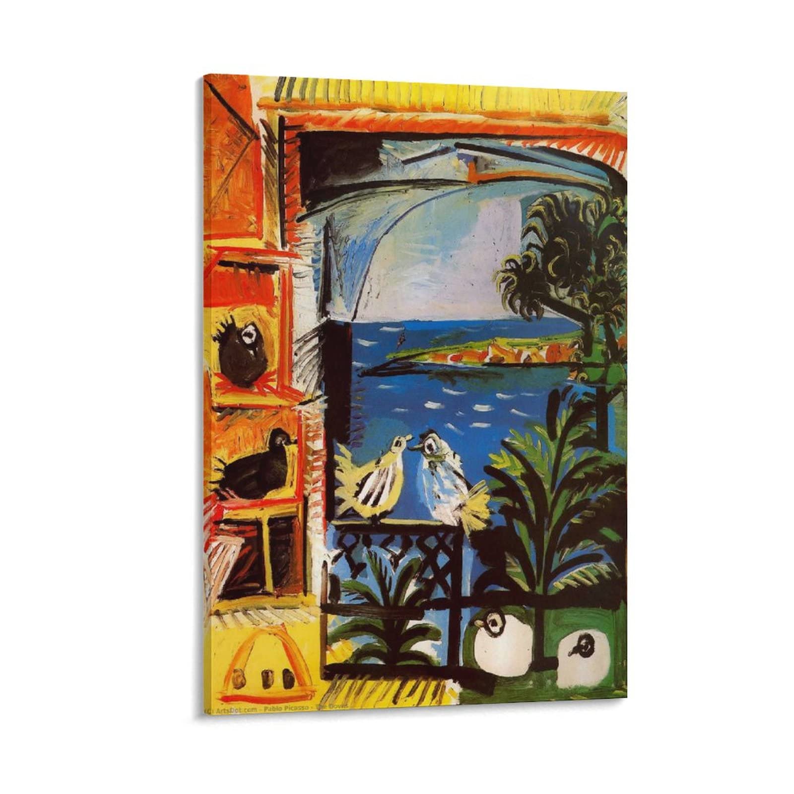 JIANGFU Spanish Cubist Painter Pablo Picasso Pigeon Poster Wall Art Picture Painting Poster Canvas Print Posters Artworks Bedroom Living Room Decor 16x24inch(40x60cm)