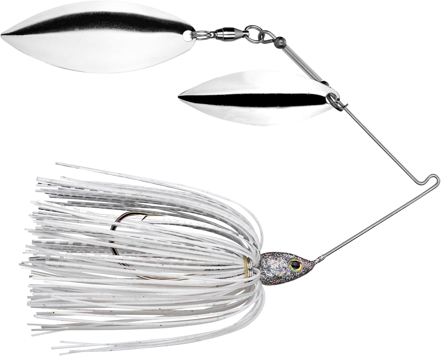 Strike King Tour Grade Spinnerbait Fishing Lure, White Chrome, 3/8-Ounce, 1 Count (Pack of 3)