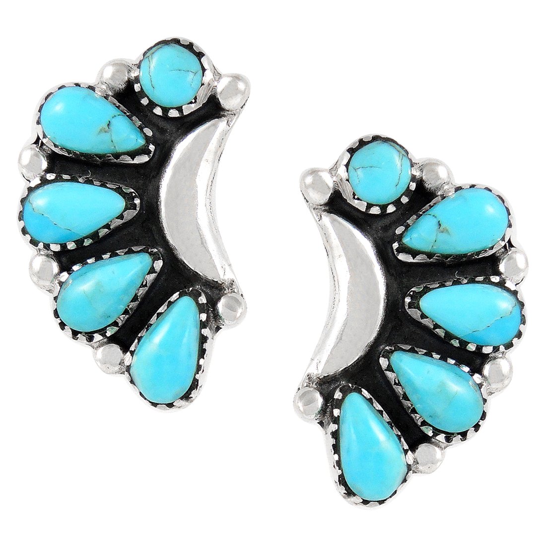 Turquoise Earrings 925 Sterling Silver & Genuine Gemstone