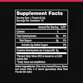 FITAID Creatine Powder, Watermelon Rush, CreaPure Creatine Monohydrate, ATP Production for Weightlifting, Cycling, Zero Sugar, Smooth-Mixing, Easy on Stomach, Travel Friendly, 14 Pack