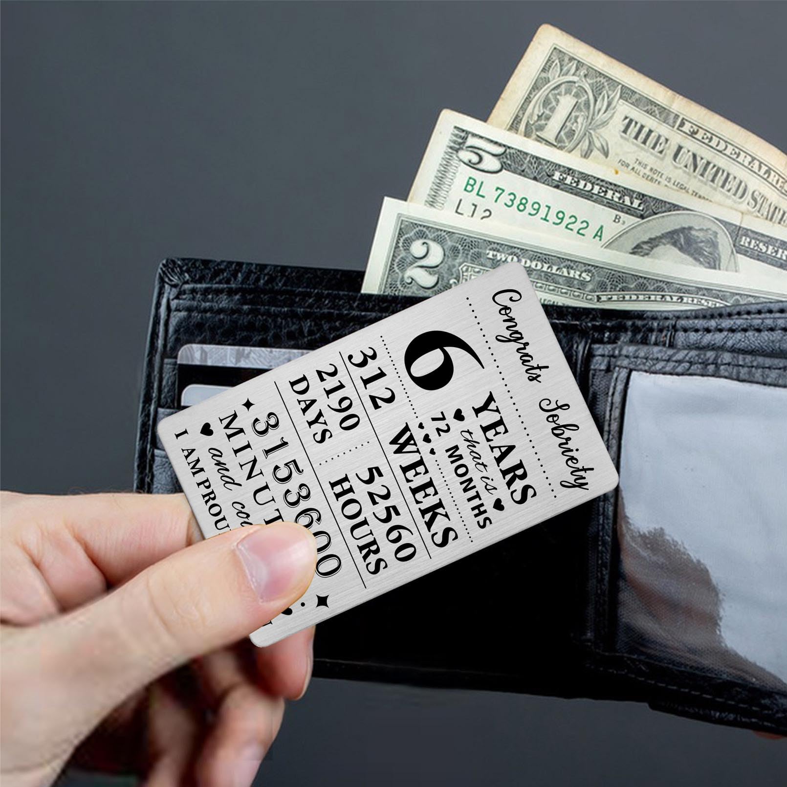 Gezxin 6 Years Sobriety Gifts For Men Women- Congratulations 6 Years Sober Card for Him Her- Personalised 6 Year Recovery Gifts I Am Proud Of You - Image 4