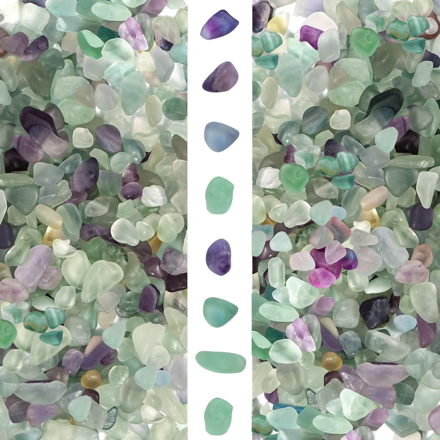 gemshan 2lb Amethyst Chips Natural Crushed Crystal Chip Bulk 7mm-9mm Tumble Healing Crystal Stone for Aquarium Vase Plant Decoration Jewelry DIY