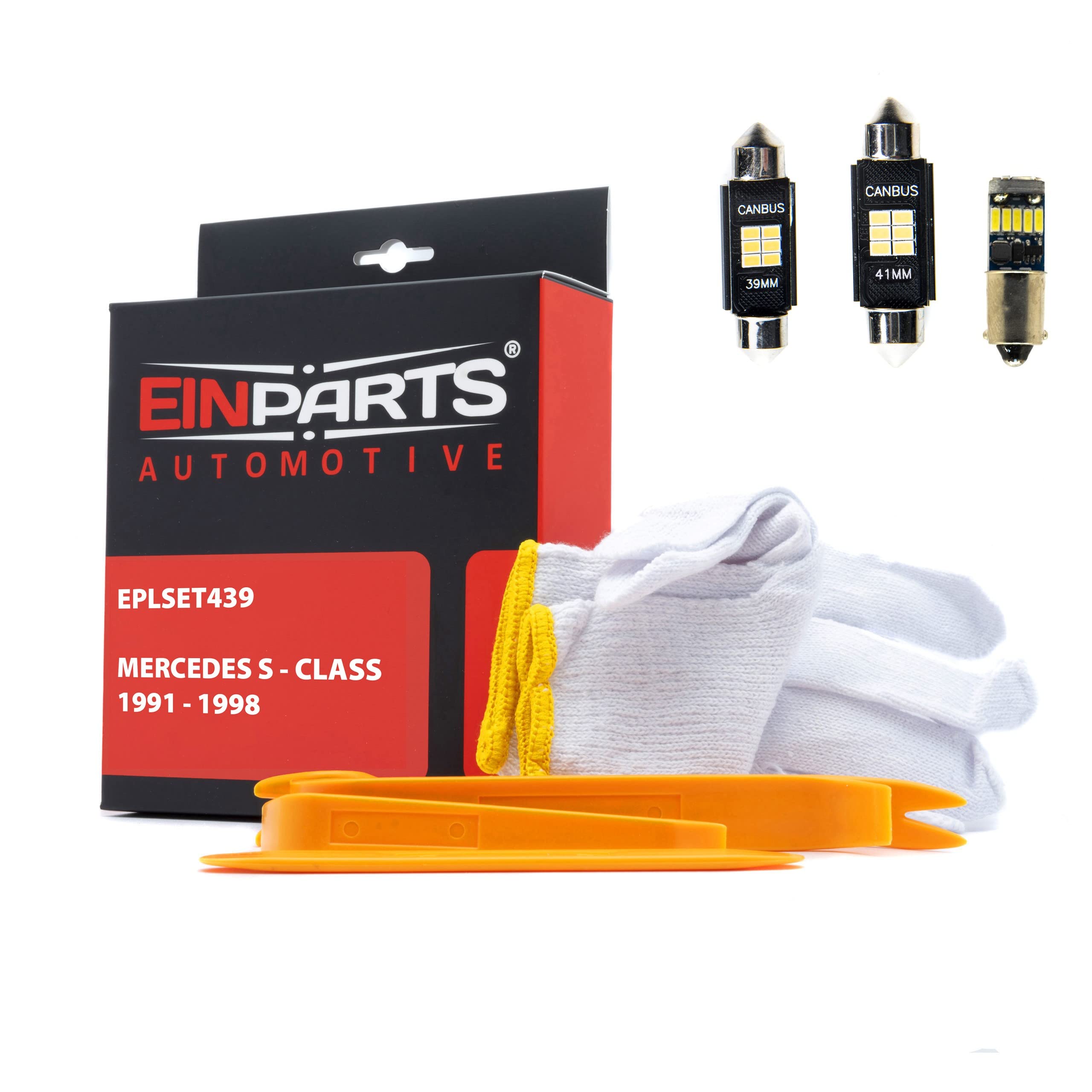 EinParts Juego de Bombillas LED para Coche, Sin errores Can-Bus, para interior de coche especifico para Mercedes S-Class 1991-1998, 14 piezas