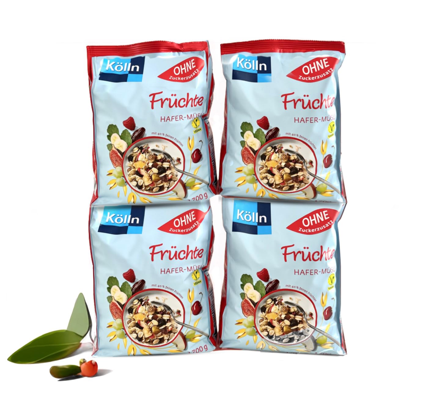 4 x Kölln Müsli Früchte ohne Zuckerzusatz,4 x 1.7kg,4er Pack
