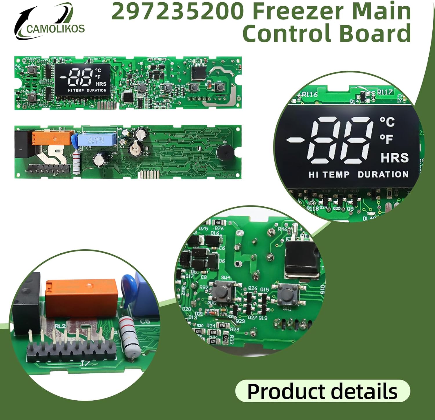 297235200 Freezer Main Control Board Fits for Frigidaire Crosley Replace 4591086 AP6333303 PS12364239 EAP12364239 297241900