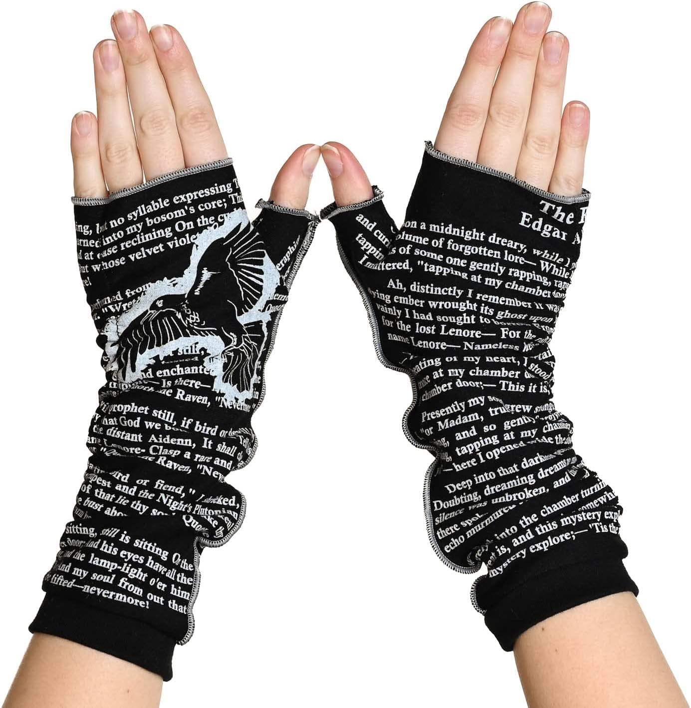 StoriartsThe Raven by Edgar Allan Poe Fingerless Writing Gloves | Hand Warmers