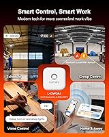 Vista 4 de Lumary Luz LED inteligente UFO de alta bahía de 150 W, 22,000 lm, 2700 K-6500 K regulable para tienda, compatible con Alexa/Google a través del hub