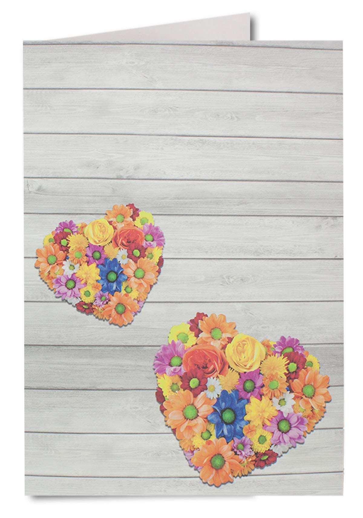 50 Doppelkarten DIN A5 mit Blumenherz 29,6 x 21,0 cm ungefaltet - gefaltet 14,8 x 21,0 cm - 300 g/m² stabile Qualität in der Mitte gefalzt ideal für Menükarten - von Ihrem Glüxx-Agent