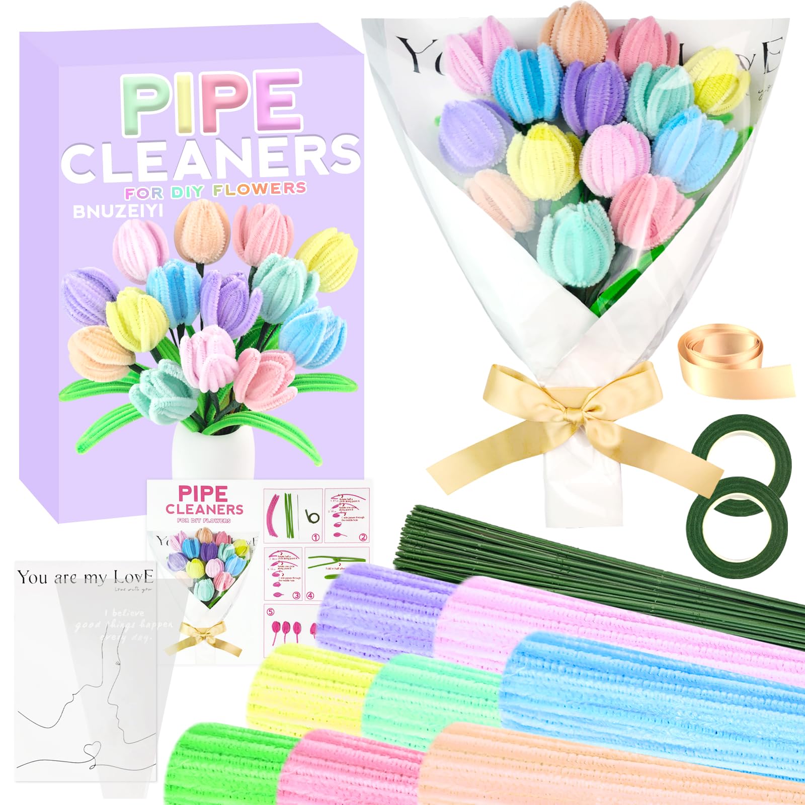 Fiyuer 280 Pezzi Scovolini Colorati per Lavoretti, Pipe Cleaner Pulisci Pipa, Includono steli di Ciniglia, Occhi e Palla Pompon, per Bricolage e Decorazione per Bambini e Adulti, 17 Colori, 30 CM