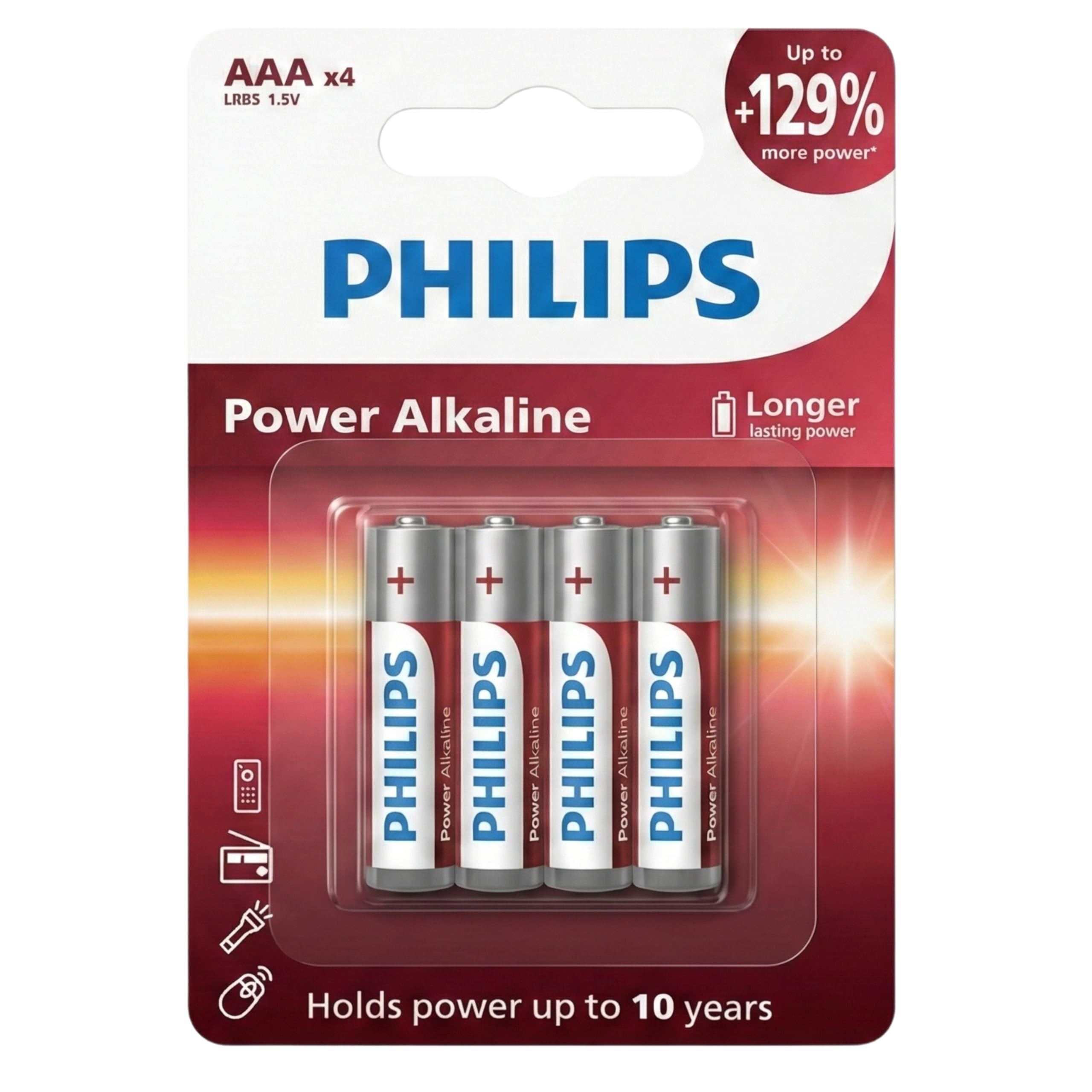 Philips LR03P4B/94 AAA Power Alkaline Battery (Pack of 4) | 1.5V Long Lasting Power | Leak Resistant | 10-Year Shelf Life | Ideal for Remote, Clock, Toy, Mouse & Other Household Devices-image-36