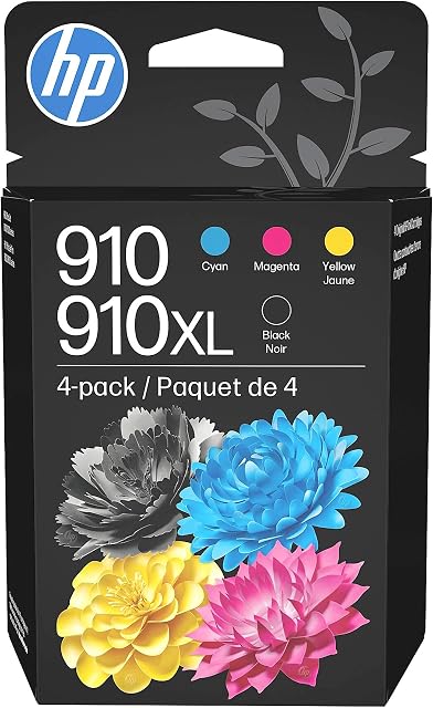 HP 910 / 910XL (3JB41AN) Cartouches d'encre (Cyan Magenta jaune noir) 4-Pack dans l'emballage de détail