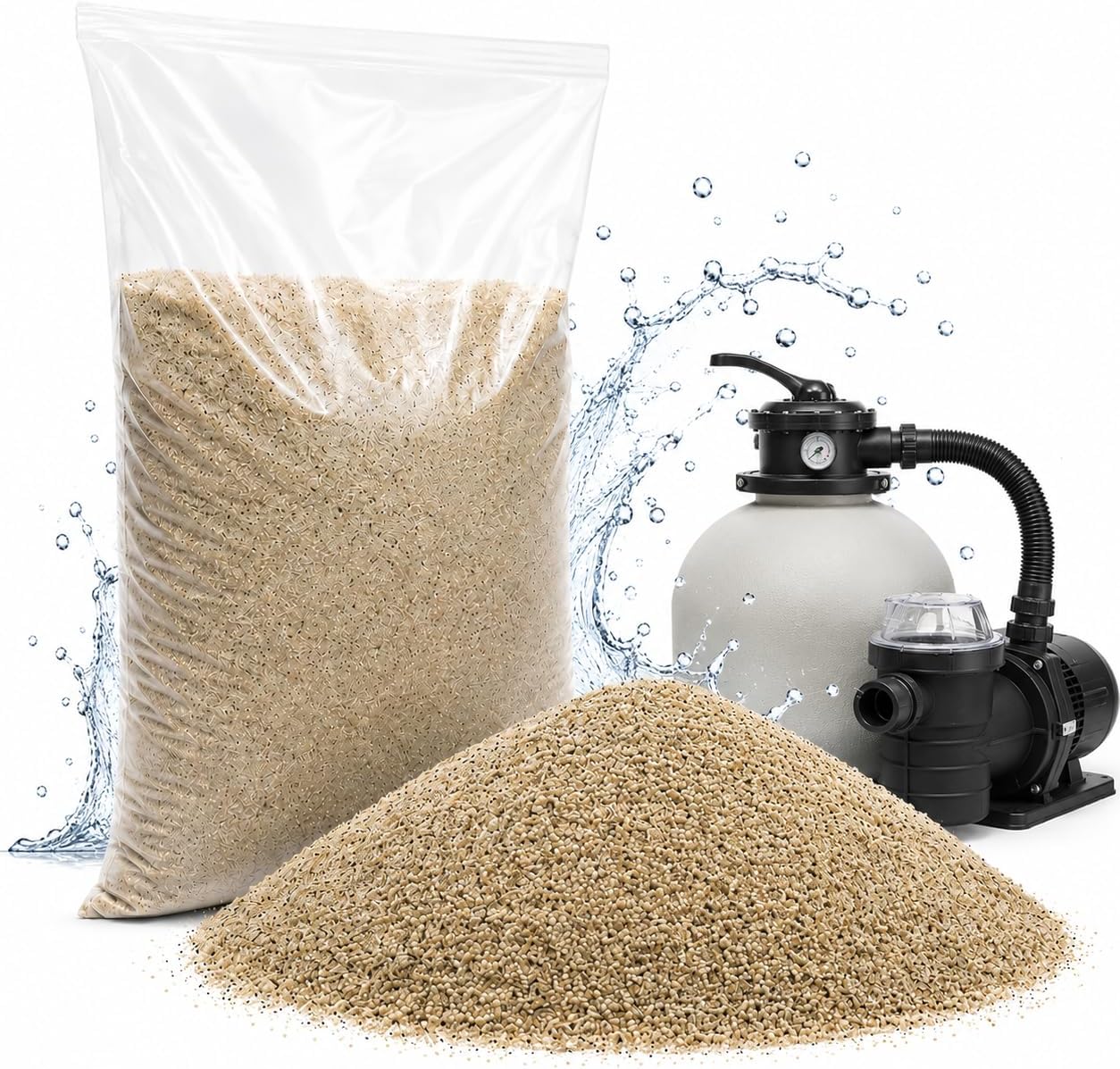 Swimming Pool Filter Sand 16/30 0,4-0,8mm 100% Silica Natural Eco-friendly 20kg Bag