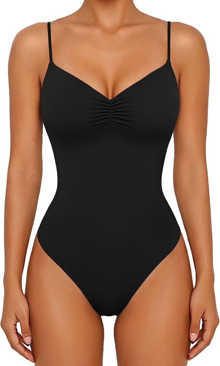 Avidlove Body Trajes para Mujer Sexy Fruncido Cuello en V Monos Sin Espalda Salir Tank Tops Club Concierto Verano Trajes