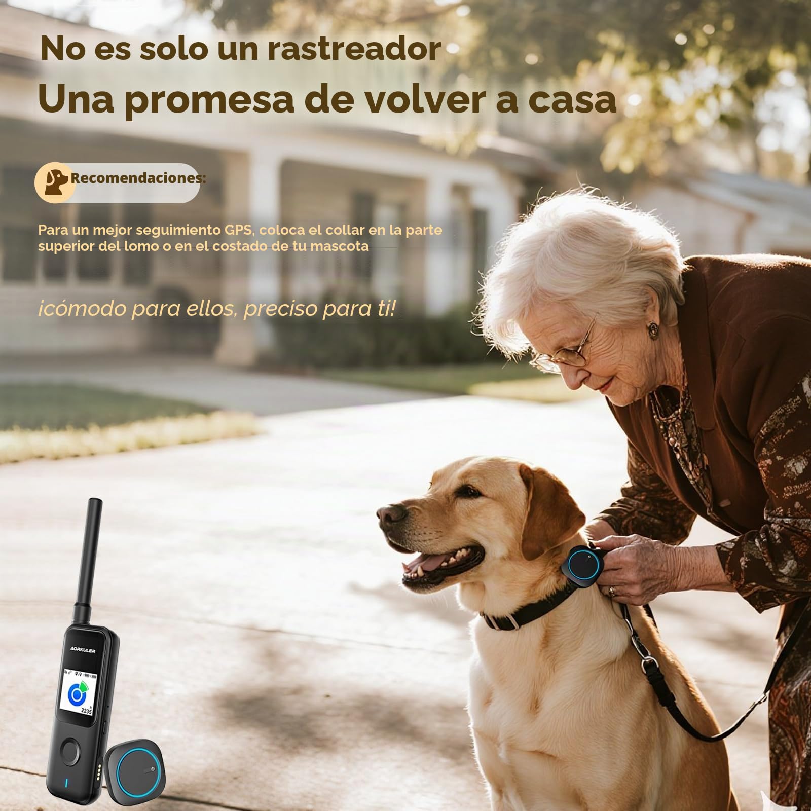 Aorkuler Rastreador GPS para perros al aire libre para zonas sin señal, localizador de mascotas al aire libre, seguimiento en tiempo real para senderismo, caminar, camping, funciona en áreas remotas