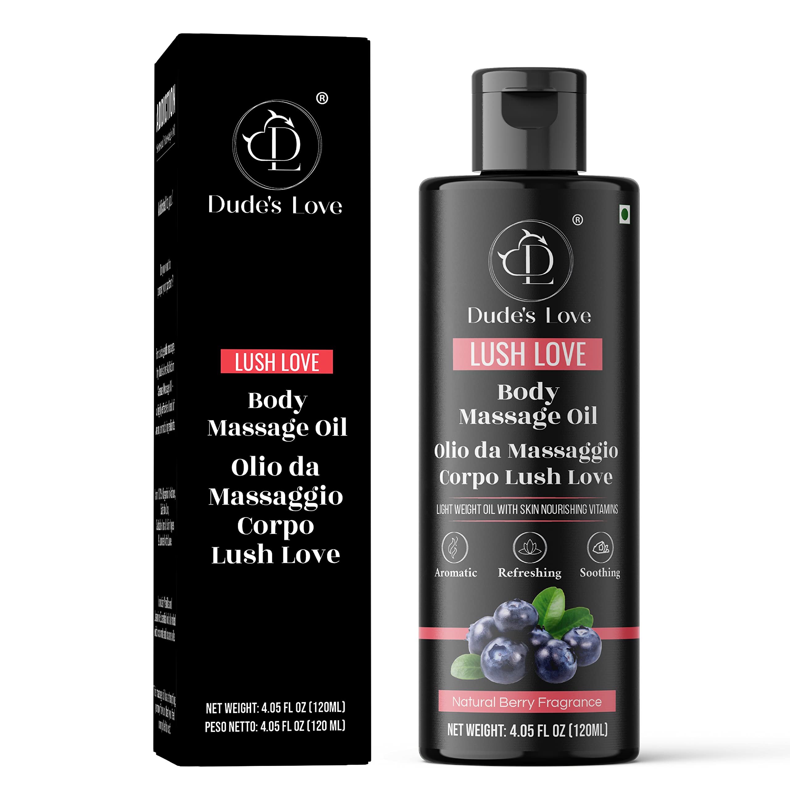 Organico - Olio Di Massaggio Per Il Corpo Commestibile Berry - Rivitalizzazione, Disintossicazione E No Colorazione Olio Di Aromaterapia Non Appiccicoso Con Olio Essenziale Di Bacche Di Lime E Ginepro-image