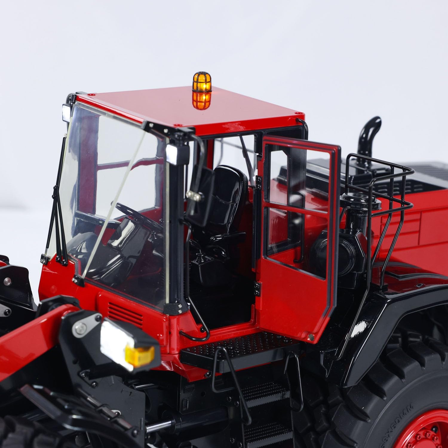 1/14 RC Metal Hydraulic Loader WA480 Remote Control Construction Heavy Machine Quick Coupler Fork Bucket Light Sound ST8 Radio Hobby Grade Model(Red)