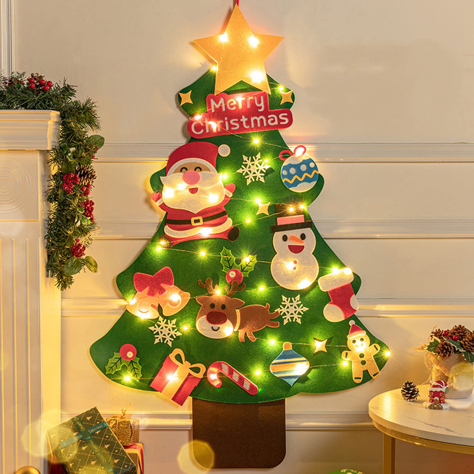 árbol Navidad Fieltro Árbol De Navidad De Fieltro Para Niños, Adornos De  Decoración Arbol De Navidad De Fieltro, image size:1601x1601