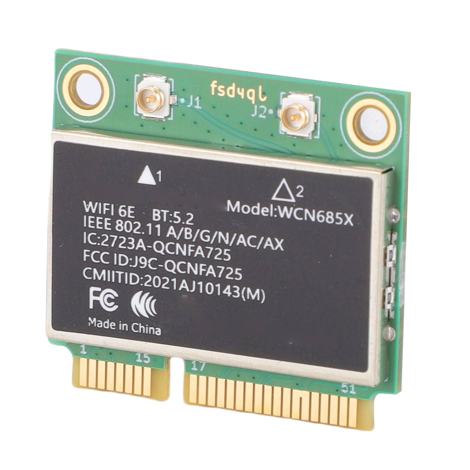 Sanpyl WiFi 6E Wireless Card WCN685X QCNFA725 mini PCIE Bluetooth 5.2 Tri Band Network Adapter, Support for Wins 10/11