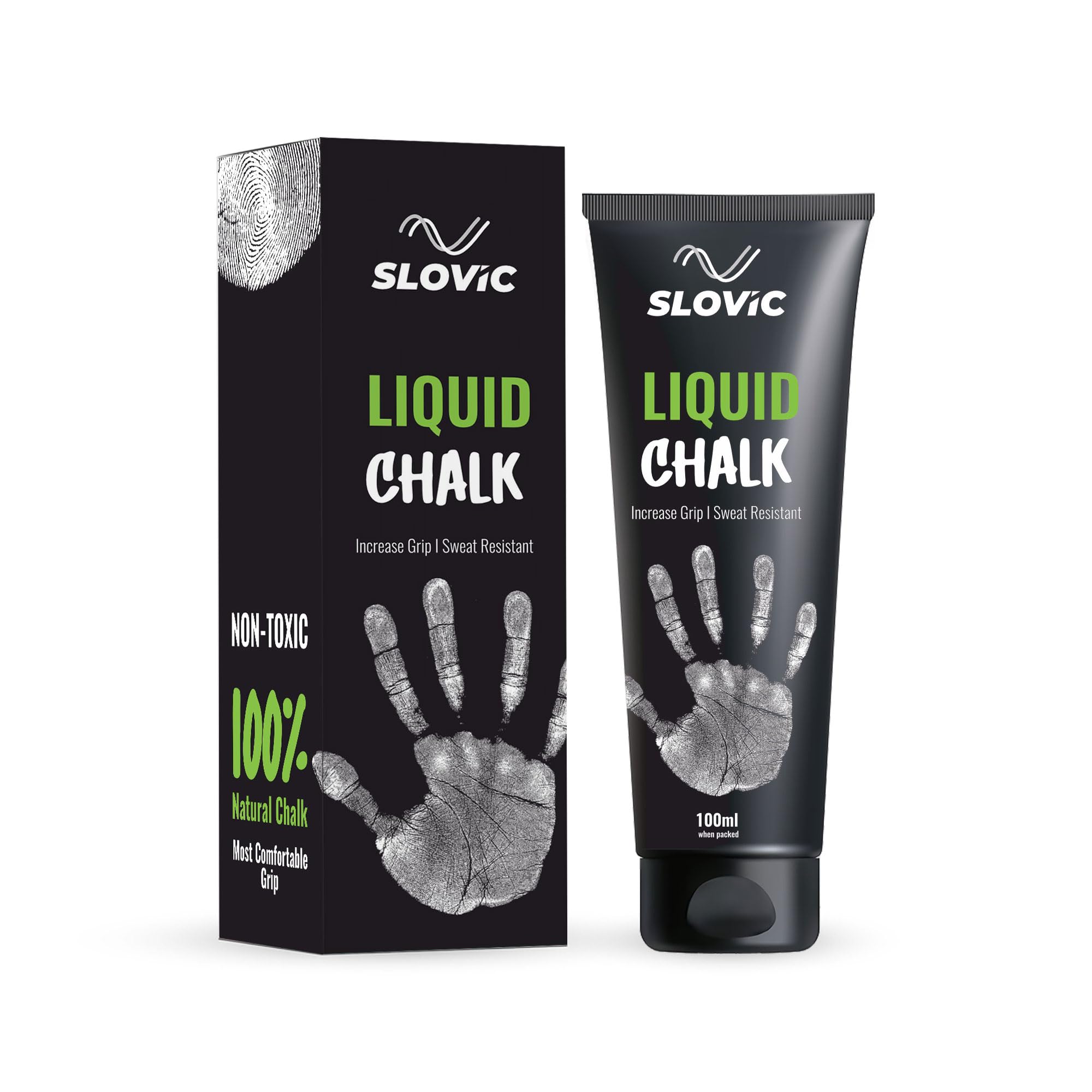 Slovic Liquid Chalk for Gym [100 ML] | Chalk for Gym Hand Grip | Gym Chalk for Strong Grip in Weight Lifting | Gym Equipment for Barbell Rod Grip | Ideal for Workout, Gym, Rock Climbing & Crossfit