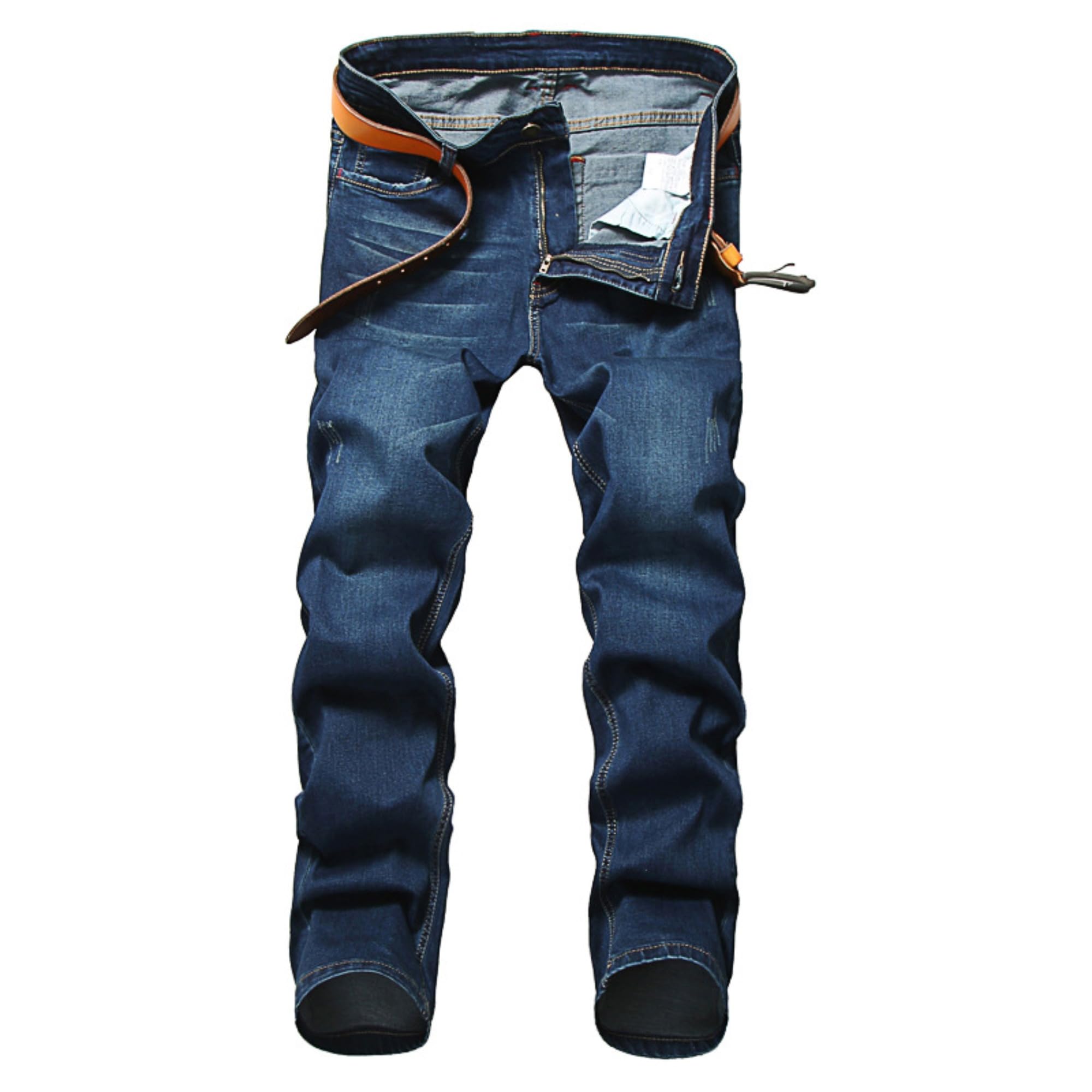 Men's Classic Relaxed Fit Jean Lightweight Straight Leg Washed Denim Jeans Retro Distressed Loose Fit Jean Pants