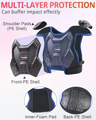 Miniatura 3 de StarknightMT - Equipo de protección para motociclismo juvenil para motociclismo armadura de motocross protector de pecho para niños y niñas ciclismo
