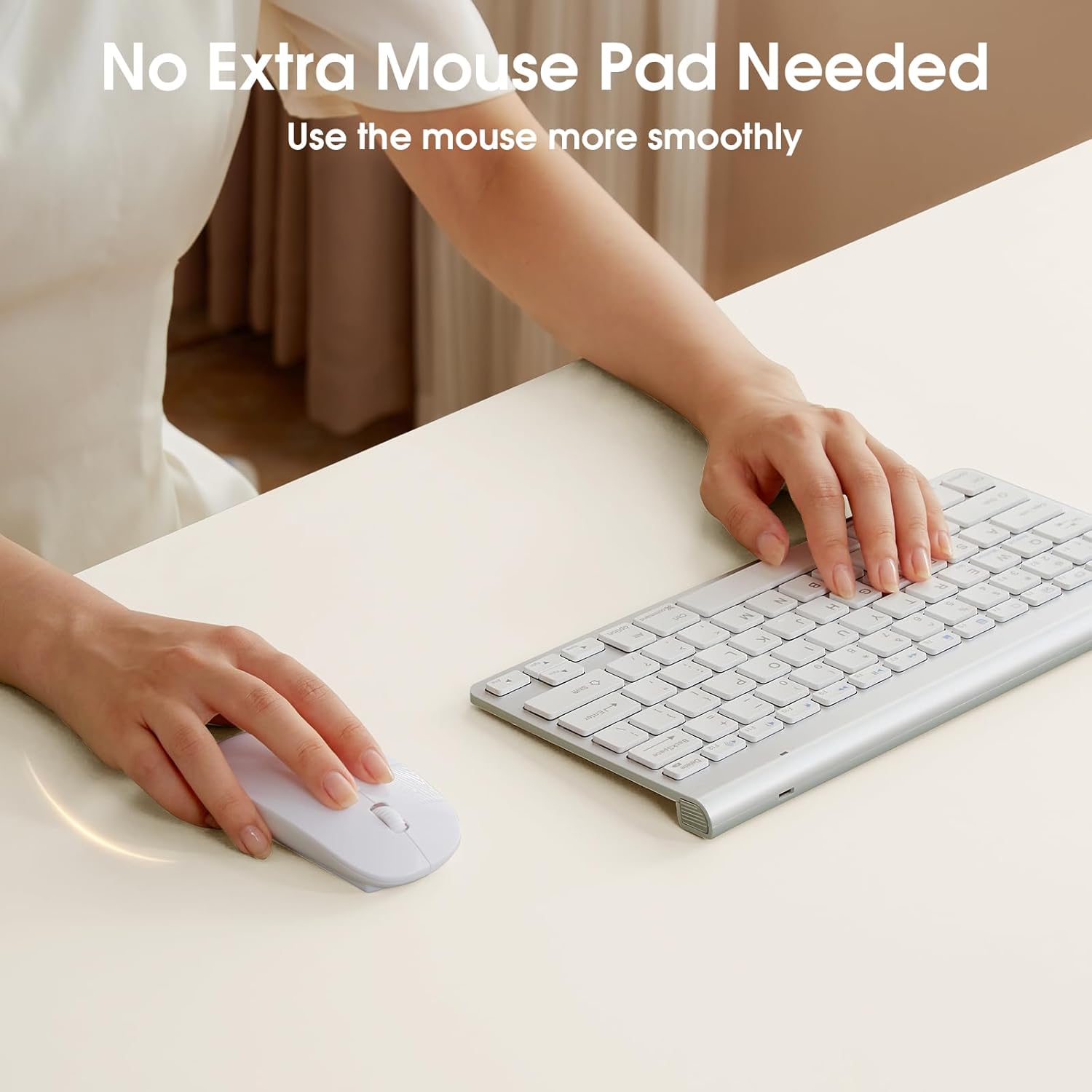 Leather Desk Pad Protector 31.5×15.7 inch Non-Slip Large Gaming Mouse Pad Waterproof Desk Writing Pad Desk Blotter Laptop and Keyboard Mat for Office and Home(White/Black) - Image 3